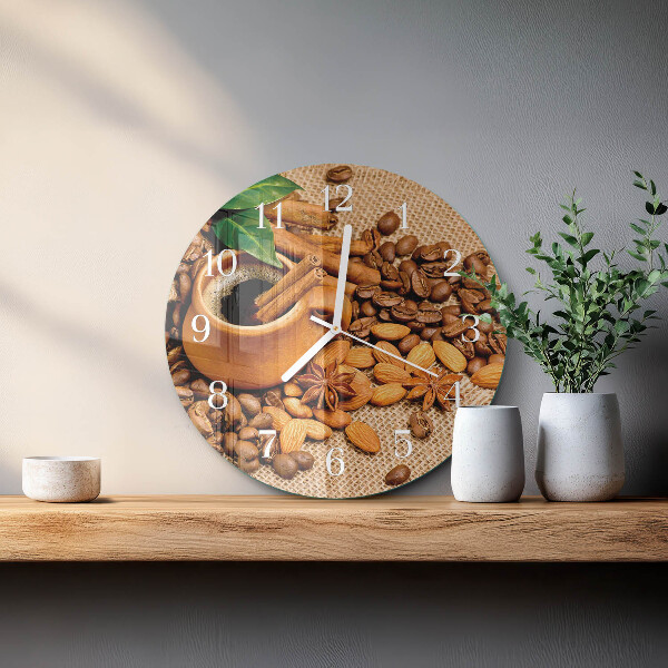 Reloj de pared redondo Almendras con canela