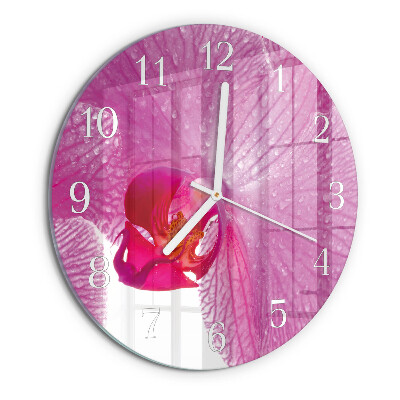Reloj de pared redondo Orquídea
