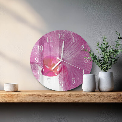 Reloj de pared redondo Orquídea