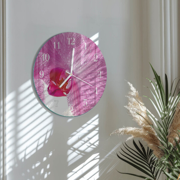 Reloj de pared redondo Orquídea
