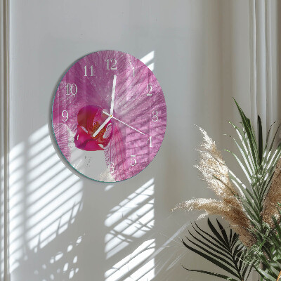 Reloj de pared redondo Orquídea