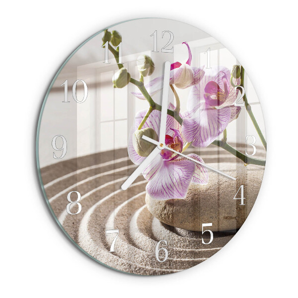Reloj de pared redondo Orquídea de arena