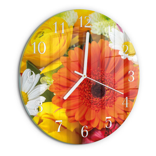 Reloj de pared redondo Flores