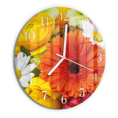 Reloj de pared redondo Flores