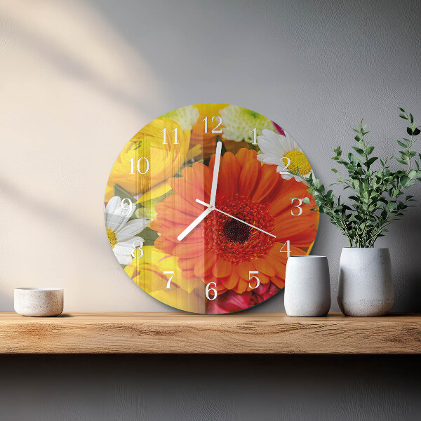 Reloj de pared redondo Flores
