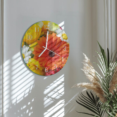 Reloj de pared redondo Flores