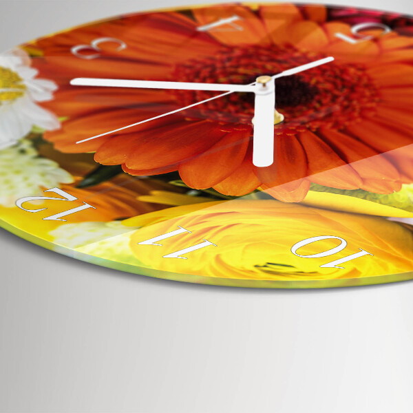 Reloj de pared redondo Flores