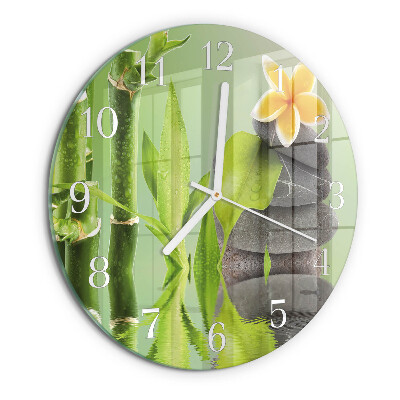 Reloj de pared redondo Piedras de bambú