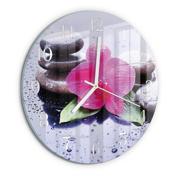 Reloj de pared redondo Orquídea