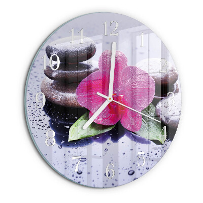 Reloj de pared redondo Orquídea