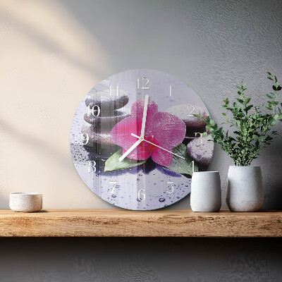 Reloj de pared redondo Orquídea