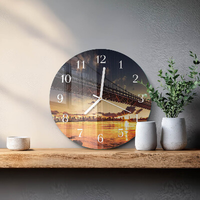 Reloj de pared redondo Puente del río