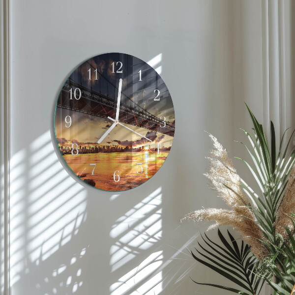 Reloj de pared redondo Puente del río
