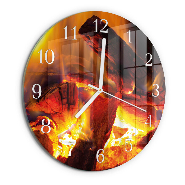 Reloj de pared redondo Fuego