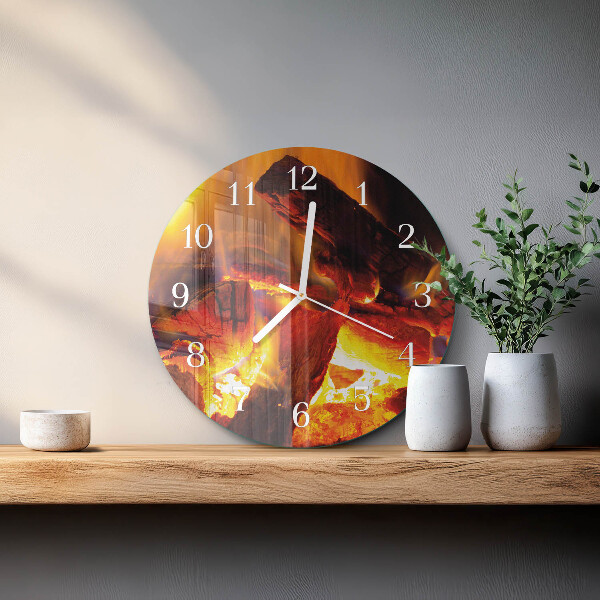 Reloj de pared redondo Fuego