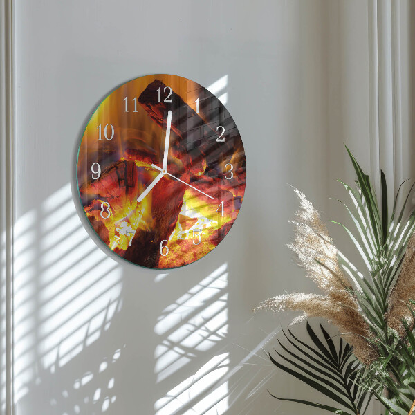 Reloj de pared redondo Fuego