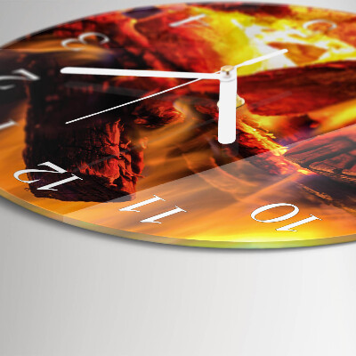 Reloj de pared redondo Fuego