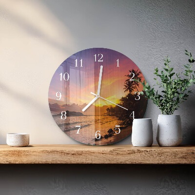 Reloj de pared redondo Atardecer