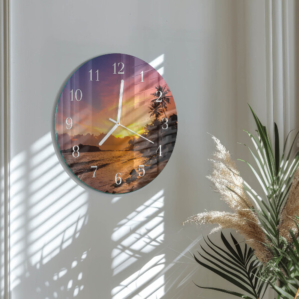 Reloj de pared redondo Atardecer