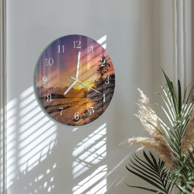 Reloj de pared redondo Atardecer