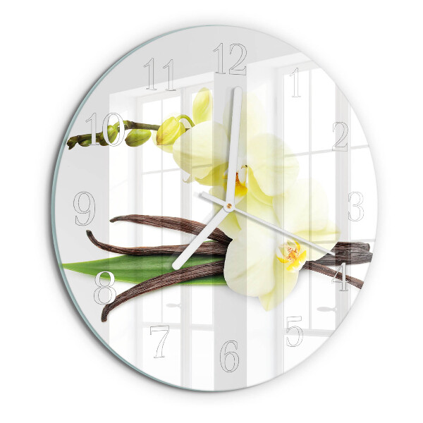Reloj de pared redondo Orquídea de vainilla
