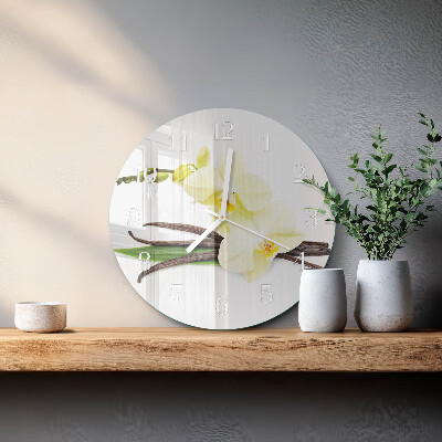 Reloj de pared redondo Orquídea de vainilla