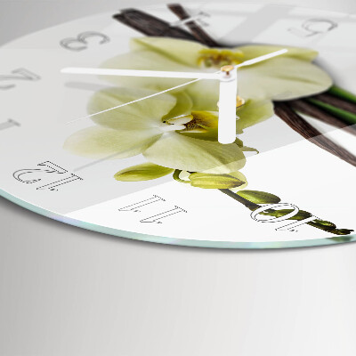 Reloj de pared redondo Orquídea de vainilla