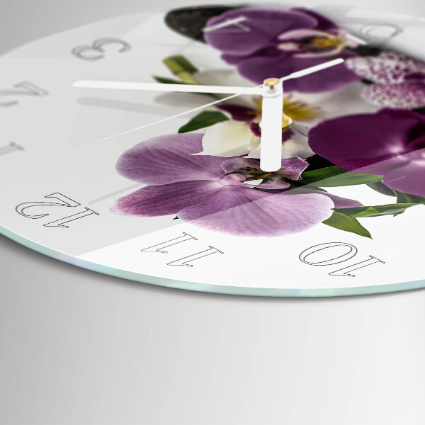 Reloj de pared redondo Orquídea