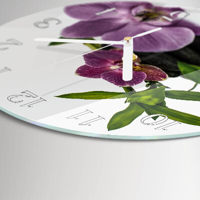 Reloj de pared redondo Orquídea