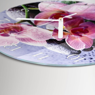 Reloj de pared redondo Orquídea
