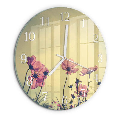 Reloj de pared redondo Flores