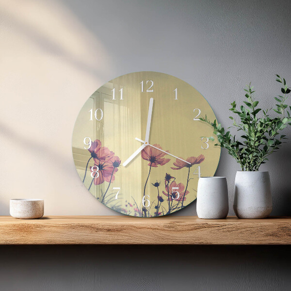 Reloj de pared redondo Flores