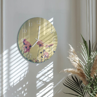Reloj de pared redondo Flores
