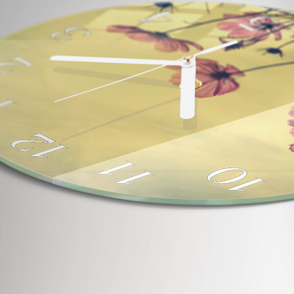 Reloj de pared redondo Flores