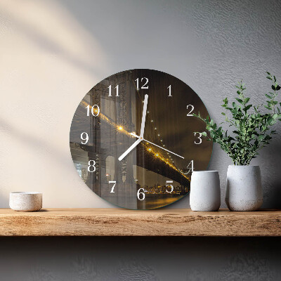 Reloj de pared redondo La noche del puente