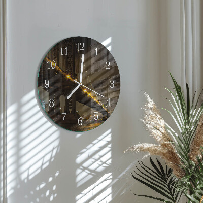 Reloj de pared redondo La noche del puente
