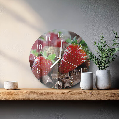 Reloj de pared redondo fresas