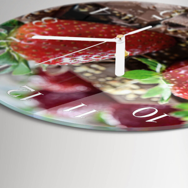Reloj de pared redondo fresas