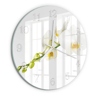 Reloj de pared redondo Orquídea