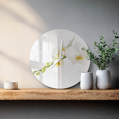 Reloj de pared redondo Orquídea
