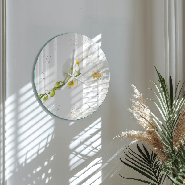 Reloj de pared redondo Orquídea
