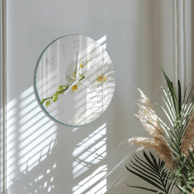 Reloj de pared redondo Orquídea