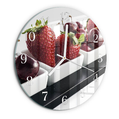 Reloj de pared redondo fresas