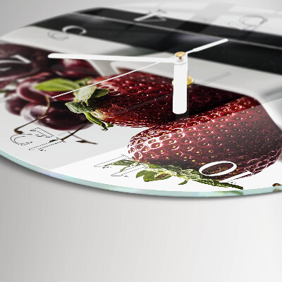 Reloj de pared redondo fresas