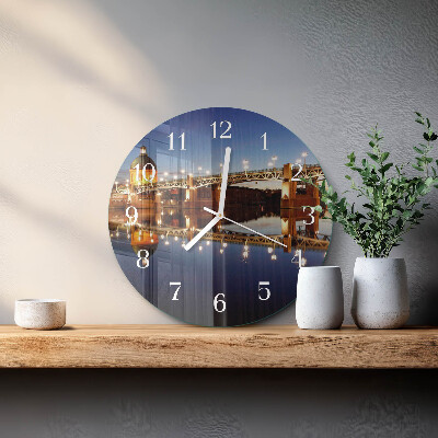 Reloj de pared redondo Puente sobre el río