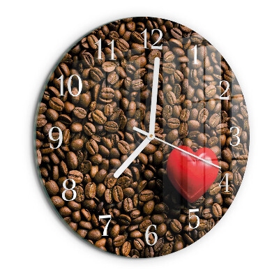 Reloj de pared redondo Granos de café