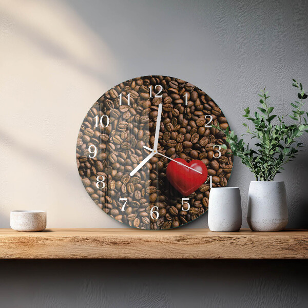 Reloj de pared redondo Granos de café