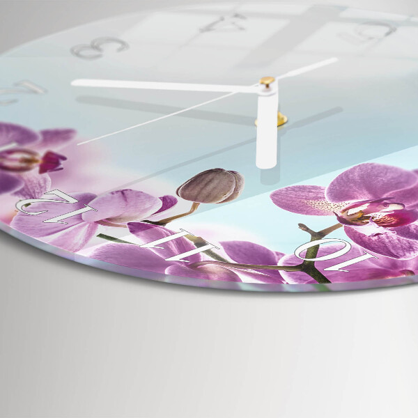 Reloj de pared redondo Orquídea