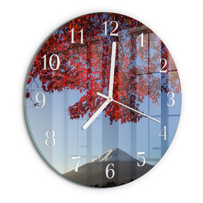 Reloj de pared redondo Hojas de montaña