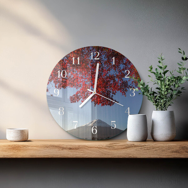Reloj de pared redondo Hojas de montaña